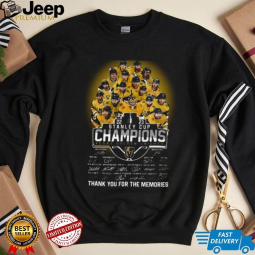 Vegas Golden Knights Team 2023 Stanley Cup Champions Thank You For The Memories Signatures Shirt