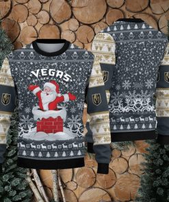 Vegas Golden Knights Ugly Christmas Santa Claus Xmas Sweater Frostbite Gift Mens Women