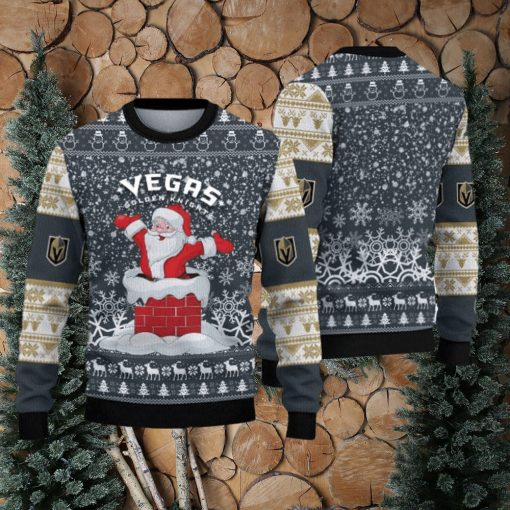 Vegas Golden Knights Ugly Christmas Santa Claus Xmas Sweater Frostbite Gift Mens Women