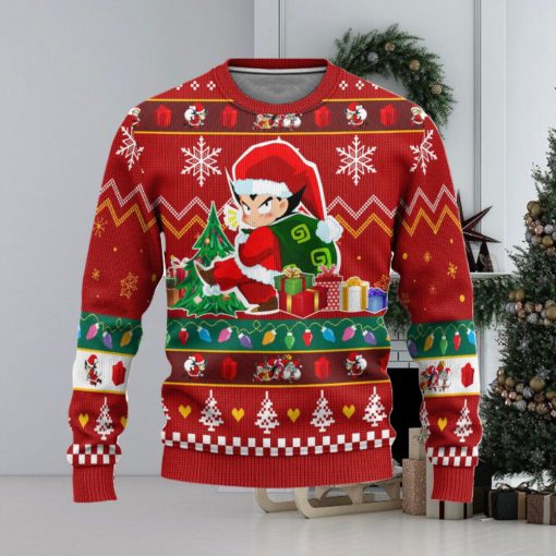 Vegeta Anime Ugly Christmas Sweater, Dragon Ball Xmas Gift, Custom Ugly Christmas Sweater