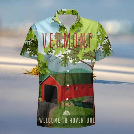 Vermont Retro Style Travel Summer 3D Hawaiian Shirt Gift For Men And Women Fans