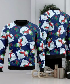 Very Snowman On Blue Pattern Ugly Christmas Sweater Funny Gift For Men And Women Family Holidays