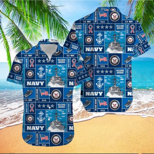 Veteran Soldier Us Navy Welcome To Aboard Hawaiian Shirts