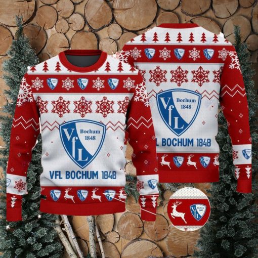 VfL Bochum Big Logo Ugly Christmas Tree Red Sweater Gift For Christmas