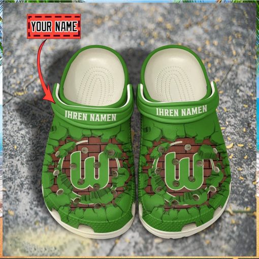 VfL Wolfsburg Break Cracked Hole Design Crocs