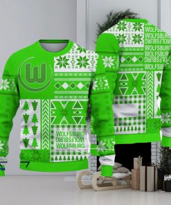 VfL Wolfsburg Print Bundesliga Logo Team Design Ugly Christmas Sweater For Fans Gift