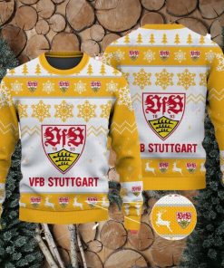 Vfb Stuttgart Big Logo Ugly Christmas Tree Yellow Sweater AOP Gift For Christmas