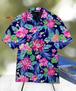 Vibrant Floral Hibiscus And Palm Leaf Patterned Hawaiian Shirts