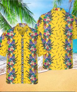 Vibrant Tropical Gun And Bullet Hawaiian Shirt