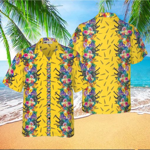 Vibrant Tropical Gun And Bullet Hawaiian Shirt