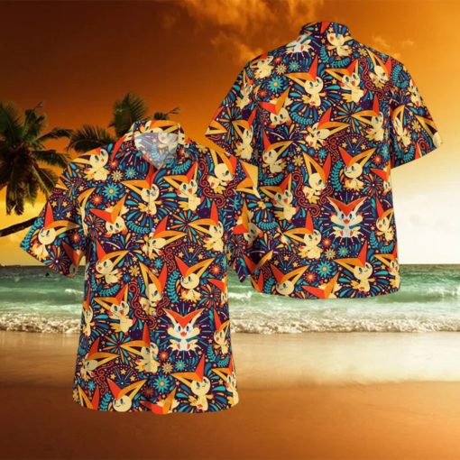 Victiny Pokemon Hawaiian Shirt And Short Combo For Men And Women