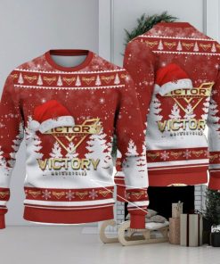 Victory Motorcycles Logo Wearing Santa Hat Christmas Gift Ugly Christmas Sweater Christmas Gift Ideas