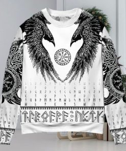 Viking Black Runic Raven Scandinavian Ugly Christmas Sweater