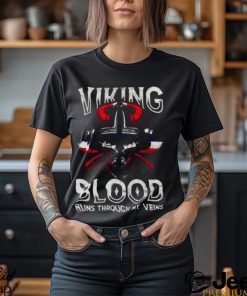 Viking Blood Norwegen Flag Skull Norwegian shirt