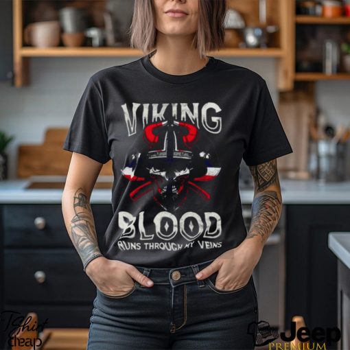 Viking Blood Norwegen Flag Skull Norwegian shirt