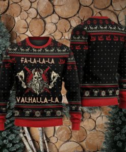 Viking Valhalla Black And Red Ugly Christmas 3D Sweaters Gift For Men And Women