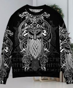 Viking Warrior Blood Pattern Ugly Christmas Sweater