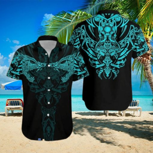 Viking Wolf Turquoise Hawaiian Shirt For Men And Women