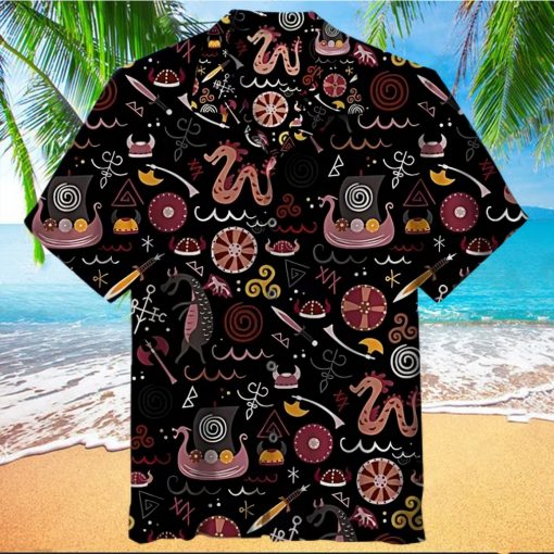 Vikings pattern 3D All Over Printed Hawaiian Shirt