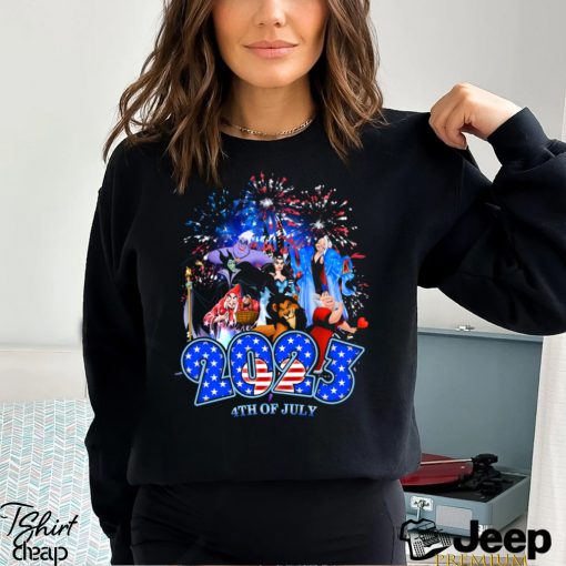 Villains Movie Characters Happy 2023 4th Of July Fireworks Tshirt