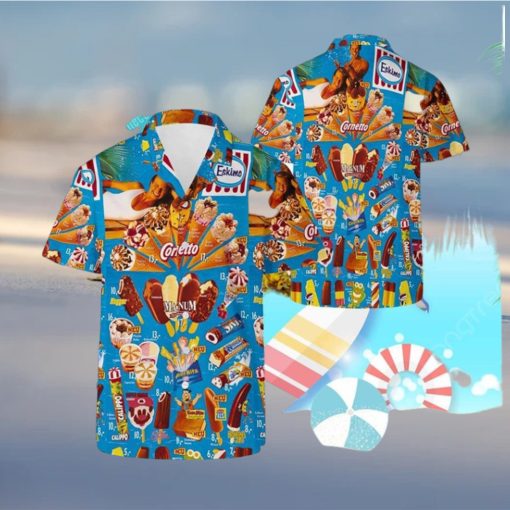 Vintage 90s Ice Cream Beach Hawaiian Shirt,