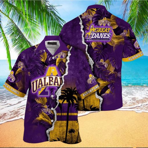 Vintage Aloha NCAA Albany Great Danes Hawaiian Shirt Custom Name Summer Gift For Friend