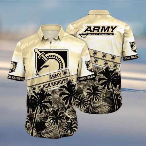 Vintage Aloha NCAA Army Black Knights Hawaiian Shirt Palm Trees Pattern