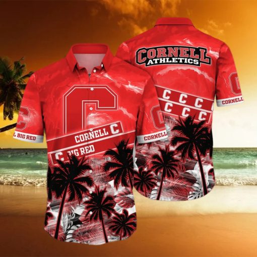 Vintage Aloha NCAA Cornell Big Red Hawaiian Shirt Palm Trees Pattern