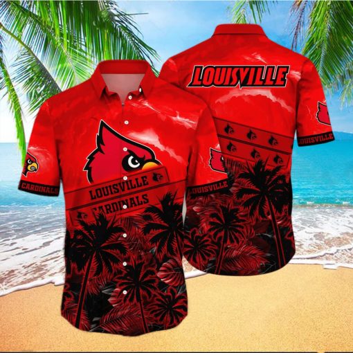 Vintage Aloha NCAA Louisville Cardinals Hawaiian Shirt Summer Beach Gift