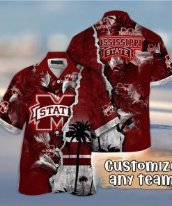 Vintage Aloha NCAA Mississippi State Bulldogs Hawaiian Shirt Custom Name Gift For Dad