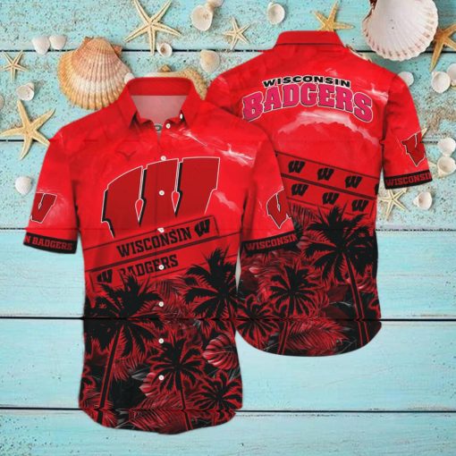 Vintage Aloha NCAA Wisconsin Badgers Hawaiian Shirt Beach Gift For Friend