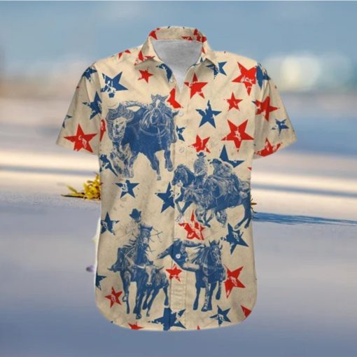 Vintage American Steer Wrestling Unisex Hawaiian Shirts