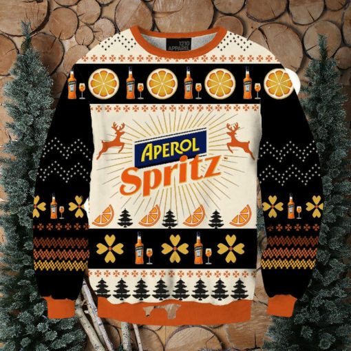 Vintage Aperol Spritz 06 Ugly Christmas Sweater, Gift for Christmas Holiday