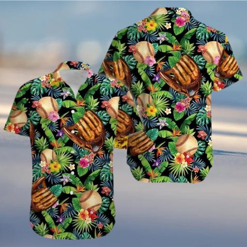 Vintage Baseball Art Aloha Hawaiian Shirt