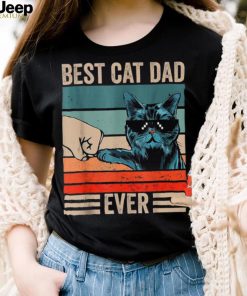 Vintage Best Cat Dad Ever Bump Fist Father’s Day Cat Daddy Unisex T shirt