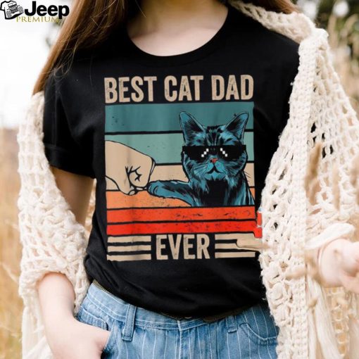 Vintage Best Cat Dad Ever Bump Fist Father’s Day Cat Daddy Unisex T shirt