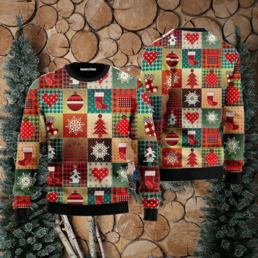 Vintage Christmas Patchwork Ugly Christmas Sweater