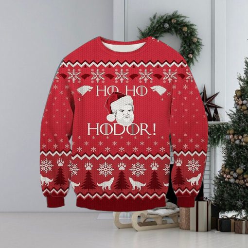 Vintage Ho Ho Hodor Knitted Ugly Knitted Whiskey Christmas 3D Sweater For Men And Women