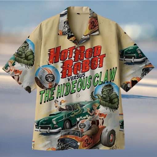 Vintage Hot Rod Poster 3D Full Print Hawaiian Shirt