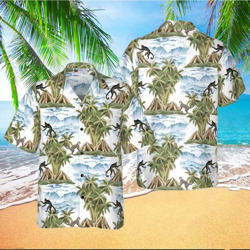 Vintage Island Palm Tree Monkey Hawaiian Shirt