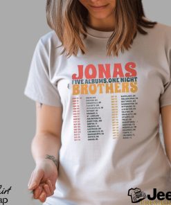 Vintage Jonas Brothers 2023 Tour T Shirt Five Albums One Night Sweatshirt Music Merch Unisex Hoodie