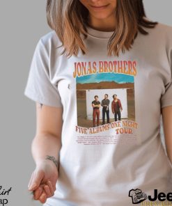 Vintage Jonas Brothers 2023 Tour T Shirt Five Albums One Night Sweatshirt Music Merch Unisex