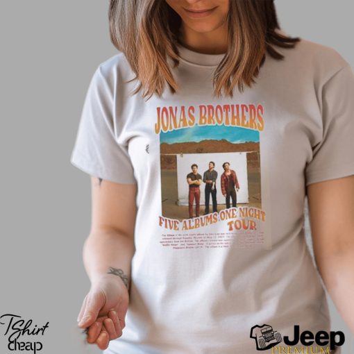 Vintage Jonas Brothers 2023 Tour T Shirt Five Albums One Night Sweatshirt Music Merch Unisex