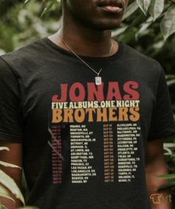 Vintage Jonas Brothers Setlist Shirt Merch 2 Sides I Love Hot Dads Shirt Jonas Five Albums One Night Tour Shirt Joe Jonas Homage Shirts