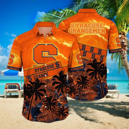 Vintage NCAA Syracuse Orange Hawaiian Shirt Gift For Beach Lovers