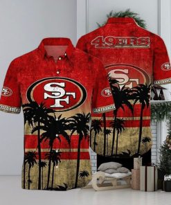 Vintage NFL San Francisco 49ers Hawaiian Shirt Summer Beach Gift, NFL Hawaiian Shirt