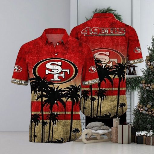 Vintage NFL San Francisco 49ers Hawaiian Shirt Summer Beach Gift, NFL Hawaiian Shirt