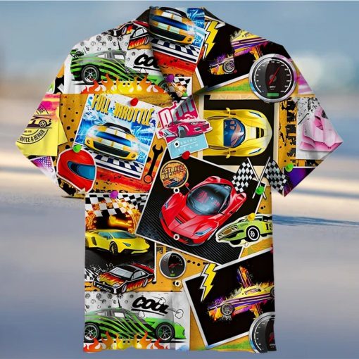 Vintage Racing Car Pattern 3D Print Hawaiian Shirt