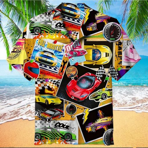 Vintage Racing Car Pattern 3D Print Hawaiian Shirt