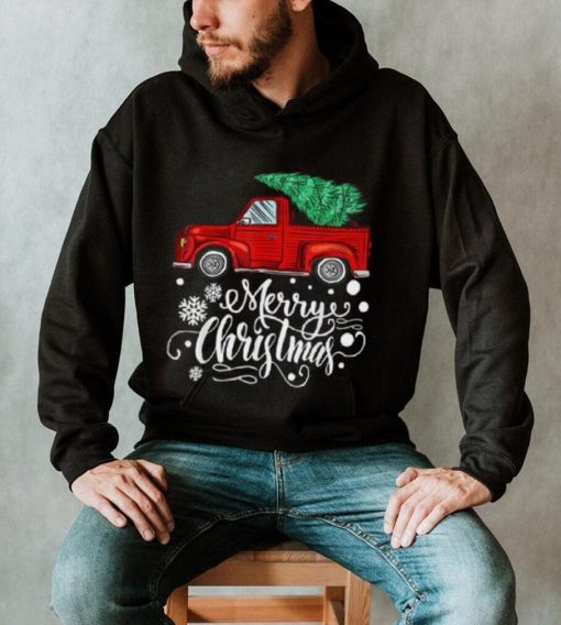 Vintage Red Truck With Merry Christmas Tree Family Matching Shirt